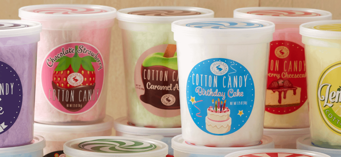 6 cotton candy tubs