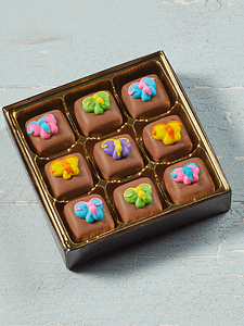 9 chocolate butterfly caramels