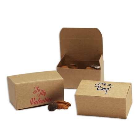 2 pc Truffle Favor Box brown box