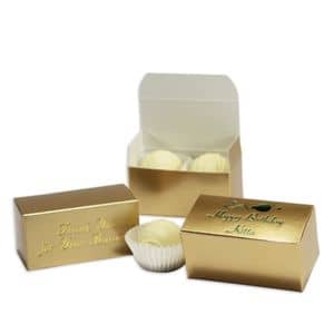 2 pc custom truffles favor box gold box
