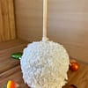 White Chocolate Caramel Apple coated in Coconut