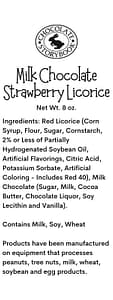 Milk Chocolate Licorice Ingredient Label
