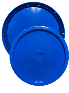 Chevron Blue plastic lid with gasket and tear tab fits 3.5 gallon, 4.25 gallon, 5 gallon, and 5.25 gallon round pails