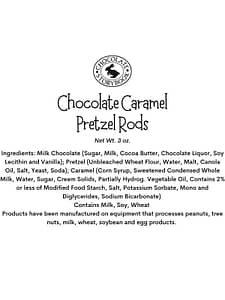 Chocolate Caramel Pretzel Rods Ingredient Label