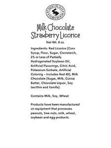 Chocolate Licorice Ingredient Label
