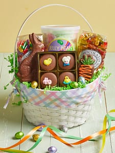 custom Classic Easter Basket filled with gourmet chocolates and candies.