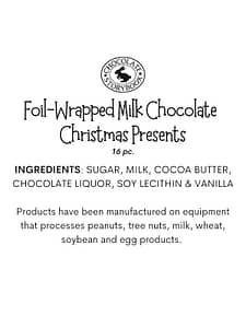 Milk Chocolate Christmas Presents Ingredients Label