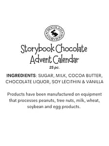 Chocolate Advent Calendar Ingredients Label