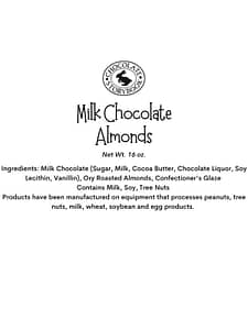 Milk Chocolate Almonds Ingredient Label