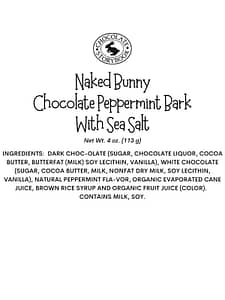Naked Bunny Chocolate Peppermint Bark With Sea Salt Ingredient Label