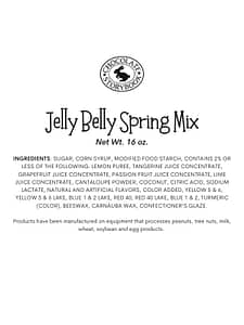 Jelly Belly Spring Mix Ingredients & nutrition Label