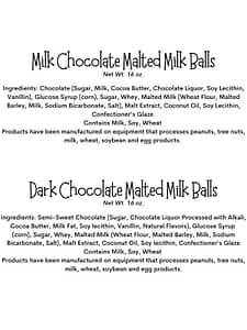 Malted Milk Balls Ingredient Labels