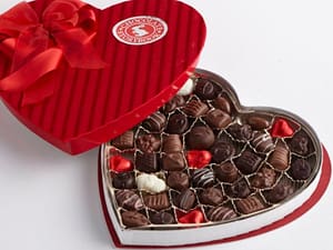 Red Foil Chocolate Heart Box