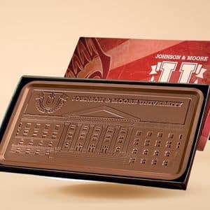 1 lb chocolate bar with custom logo box and print