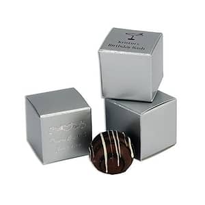 1 pc custom small Truffle Favor Box Silver