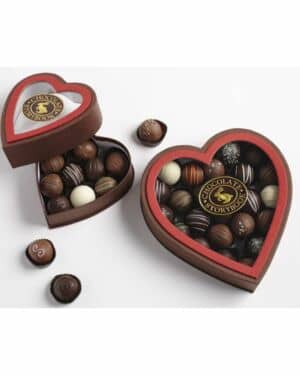 Chocolate Dessert Truffles, Heart Shaped Box