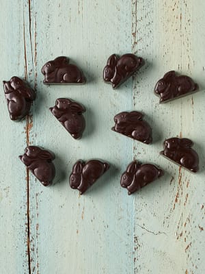 10 dark chocolate raspberry bunnies