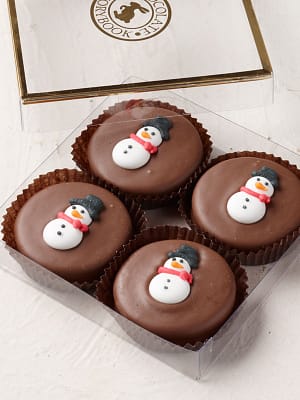 4 piece Snowmen Chocolate Sandwich Cookies