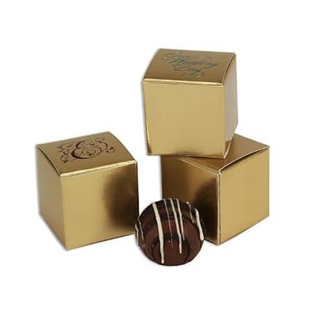 1 pc custom small Truffle Favor Box Gold