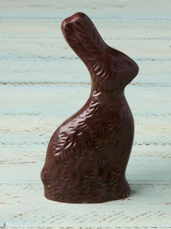 1 solid dark chocolate rabbit 6 ounces