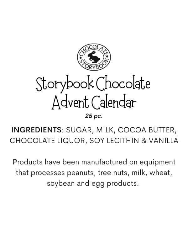 Chocolate Advent Calendar Ingredients Label