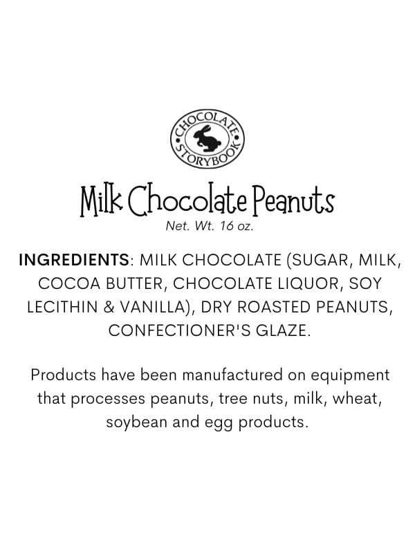 Milk Chocolate Covered Peanuts Ingredients Label