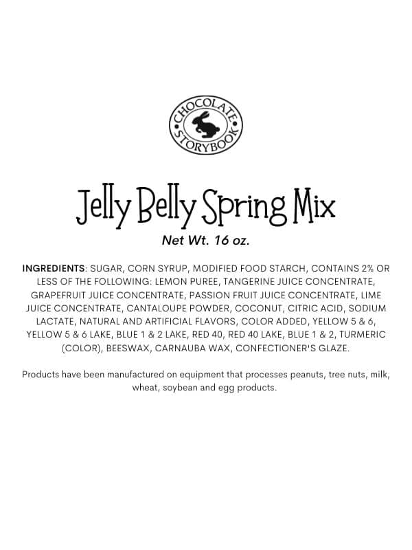 Jelly Belly Spring Mix Ingredients & nutrition Label